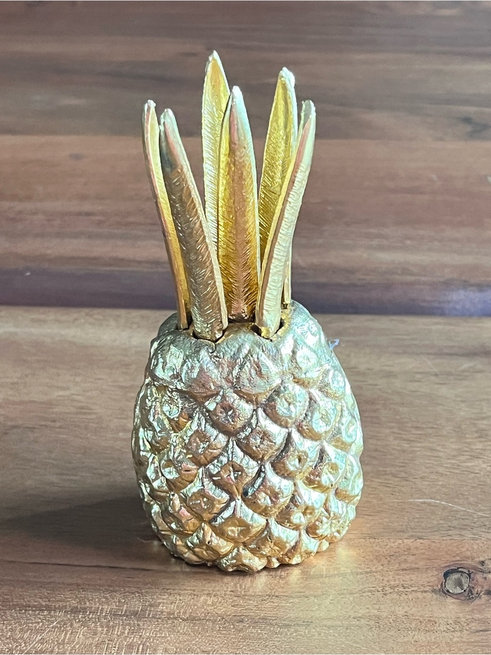 MCM 1960s Gold Pineapple Appetizer Hors D'oeuvers Cocktail Hollywood 6 Forks Vtg